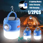 LED Solar Camping Light Tent Lantern Bulb Outdoor Hiking Night Lamp Rechargeable
