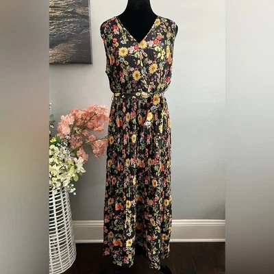 Tahari Women’s Printed Chiffon Midi Dress Size Large