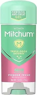Mitchum Anti-Perspirant & Deodorant for Women, Power Gel, Powder Fresh, 3.4 oz (96 g) (Pack of 4)