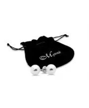 Luxury 925 Sterling Silver White Shell Earrings 10mm Studs for Women