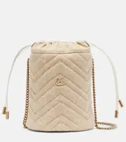 [Gucci] Gucci GG Marmont Mini denim bucket bag One Size beige