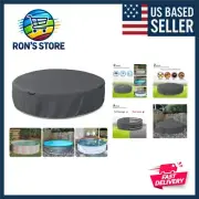 8 Ft Round Stock Tank Pool Cover - Max Protection Against Rust & Debris, Grey