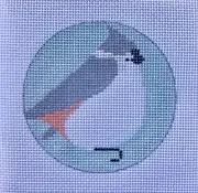 Tufted Titmouse Bird Ornament Hand Painted Needlepoint Canvas