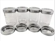 Ball Mason Jars-16 oz. Clear Glass Wide Mouth-Set of 4 Jars-Plus 4 Extra Lids