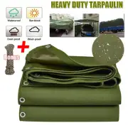 Outdoor Tarpaulin Heavy Duty Canvas Tarp Sun Waterproof Dustproof Camping Truck
