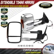 Chrome Extendable Towing Mirrors w/ Indicators for Mitsubishi Triton MQ MR 15-19