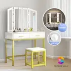 Dressing Table Stool LED Mirror Jewellery Cabinet Makeup Storage Drawer White