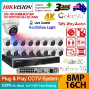Hikvision 4K 8MP 16CH ColorVu CCTV System Acusense3.0 IP Camera Red&Blue Light