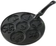 Nordic Ware 1965 Holiday Pancake Pan, Cast Aluminum with Phenolic Handle, Black