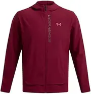 [Under Armour] Men's Outrun The Storm Jacket, Running Clothing, Running Jacket, Cardinal - Dark Red, XL, Cardinal 625, X-Large