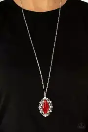 Paparazzi Necklace Exquisitely Enchanted - Red NIP
