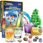 NATIONAL GEOGRAPHIC Science Advent Calendar 2023 – Jumbo Kids Advent Calendar with 24 Science Experiments, Rocks, Fossils, Plus Storage Bag, Science Christmas Countdown Calendar, Mini Gemstone Dig Kit