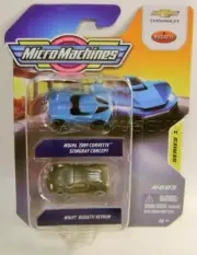 BUGATTI VEYRON 2009 '09 CHEVY CORVETTE STINGRAY 2 PACK MICRO MACHINES 2022