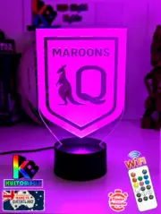 QLD MAROONS NEW LOGO RUGBY LEAGUE Personalised 3D LED Night Light Colour Lamp