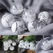 6pcs Transparent Snow Ball Pendants Ornaments For Xmas Decor Christmas Tree Home