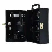 Portable Leatherette Travel Bar Set I Bar Set for Picnic with Whiskey Glasses