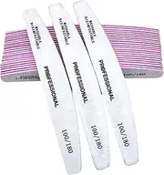EZONEDEAL Professional Nail File, 100/180 Grit Emery Double-Sided Washable, 25 Pcs Nail File Polishing Set, Nail Buffer File Polisher, Profesional Fingernail Filer Reusable Manicure - Grey + Purple