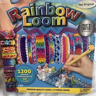 Rainbow Loom 1200 Latex Free Rubber Bands Rainbow Loom/Metal Hook/50 C-Clips Set