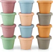 12 Pack Silicone Baby Food Storage Containers, 120 ml Reusable Small Snack Containers Freezer Storage with Airtight Lids Leak Proof, Microwave & Dishwasher Safe