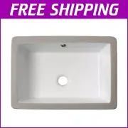 Durable 17x12 Inch White Porcelain Undermount Sink with Splash-Resistant Design