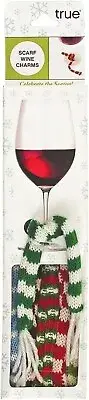 True Fabrications Holiday Scarf Wine Glass Charms / Drink Markers - Set of 6