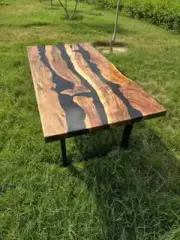 Acacia Wood Epoxy Resin Table Top | Live Edge Wooden Table Top | Resin River Top