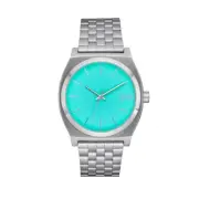 Nixon "Time Teller" Watch (Silver/Turquoise) Stainless Steel Analog Watch