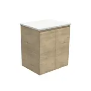 Fienza Bathroom Vanity 600 Cabinet Wall Hung Cupboard Two Door Scandi Oak 60S