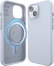 elago Magnetic Silicone Case Compatible with iPhone 15 Case, Compatible with MagSafe All Accessories, Built-in Magnets, Premium Silicone, Full Body Protective Cover [5 Layer Structure] (Purple)