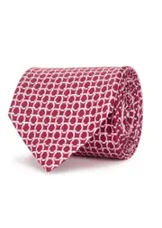 Ferragamo SF AO Gancio Print Silk Tie - Burgundy ONE SIZE