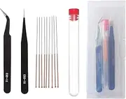 LEOWAY 3D Printer Nozzle Cleaning Kit - 0.4mm Needles and Tweezers Toolkit - Stainless Steel Nozzle Cleaning Tool Kit - Set of 12