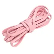 Flat Leather Cord, 3.3 Yard 5mm Leather String Strips for DIY Crafts Pink
