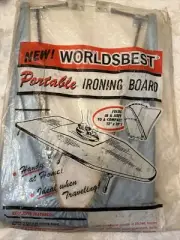 Vintage New! Worldsbest Portable Ironing Board Made In USA Almost Full Size Open