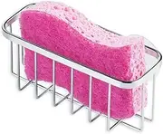 InterDesign Gia Sink Caddy, Stainless Steel Dish Sponge Holder, Essential Kitchen Sink Organiser, Silver