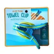 Flip Flop Shape Towel Tablecloth Clip Beach Poolside Fun 1-Piece Blue Yellow NWT
