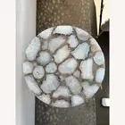 Agate Table Top, White Agate Table Top, Agate Side Table, Console Home Decor