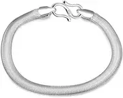 [Tbkoly] Fashion Silver Sterling Cuff Bangle Chain Bracelets,Ladies 925 Sterling Silver Bracelet Vintage Bracelet Snake Chain Bracelet Ladies Silver Jewellery Gifts
