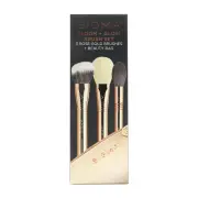 Sigma Beauty Bloom + Glow Brush Set (3x Rose Gold Brush, 1x Bag) 3pcs