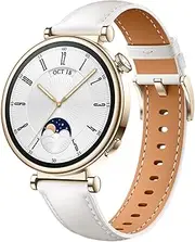 Huawei Watch GT 4 41 mm, GPS, iOS & Android, Stainless Steel Case, Smartwatch, Up to 7 Days Battery Life, Calorie Management, Professional Health Management, SpO2, White Leather Strap