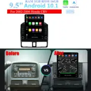For 2002-06 Honda CR-V Carplay Head Unit Stereo GPS Navi Wifi 9.5" Android 1+16G (for: Honda)