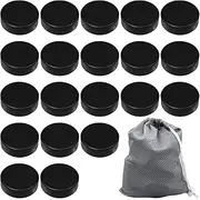 TESIN 20 Pack Sport Ice Hockey Pucks with Reusable Mesh Bag,Soft Polyurethane Foam Hockey Pucks for Practicing and Classic Training, Diameter 3", Thickness 1", Black,Training Equipment Hockey Gifts