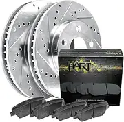Hart Brakes Rear Brakes and Rotors Kit |Rear Brake Pads| Brake Rotors and Pads| Ceramic Brake Pads and Rotors - PHCR.67077.02