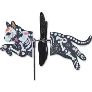 18" Day of the Dead ZOMBIE CAT Petite Garden Wind Spinner by Premier Designs