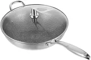 GRADENEVE Honeycomb Non-Stick Pan Kitchen Cookware Electric Stove Wok Kitchen Utensil Wok for Stoves Wok for Electric Stove Gas Stove Wok No-Stick Pan Wok Pan for Electric Stove Home Wok Pan