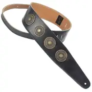 Henry Heller Peru 2.5" Antiqued Leather Concho Medallion Guitar/Bass Strap,