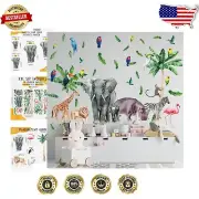 70 Waterproof Safari Animal Wall Decals - Perfect for Kids' Rooms and Nurseries