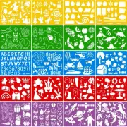 LH-20 Pieces Drawing Stencils Set for Kids, 300+ Patterns Plastic Painting St...