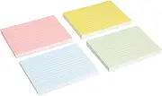 Flash Cards - 4X Study Cards,Lined Cardstock Paper Pad for Teaching Exam Preparation Classroom Journaling Planning Brainstorming