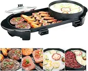 Fayelong BBQ Grill & Hot Pot, Multi-Function Electric Barbecue Oven Non-Stick Pan with 5 temperature adjustment