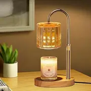 Candle Warmer Lamp with Timer, 4 Dimmer Brightness Adjustable Height to 33cm, Electric Candle Wax Warmer with 2 Bulbs for Jar Candles, Nightlight for Wedding Mothers Day Gift Bedroom New Home Decor